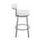 Armen Living Neura Swivel Counter or Bar Stool in Cloud Finish with White Faux Leather 840254333536 - alternate 2